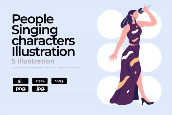 People Are Singing Flat Illustration: A Versatile Toolkit for Visual Storytelling