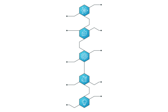 Science Branches Blue Pictogram Infographics